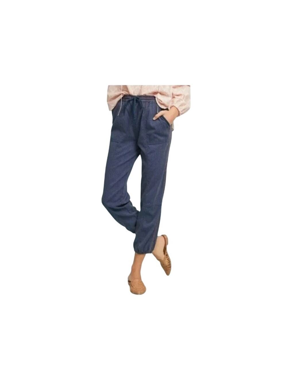 Anthropologie Dylan Speckled Jogger Shashiko Women's Pants Boho Pockets, size M